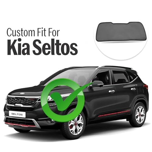 Image of Autofact Dicky Curtain for Kia Seltos | Custom Fit Rear Windshield Sunshade | UV & Heat Protection | Foldable Mesh | Privacy & Cooling Car Accessory