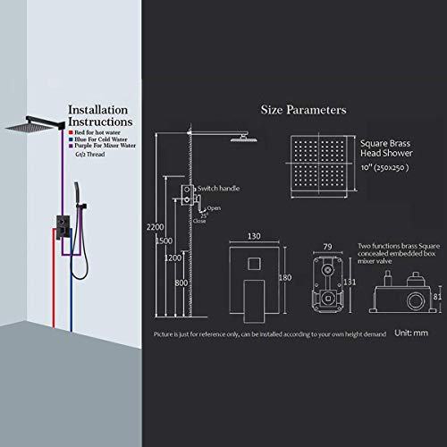 Shower system encastrable avec colonne de douche haute pression