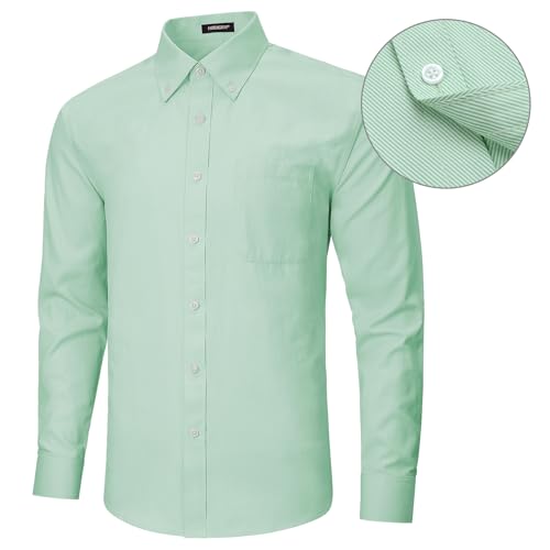 HISDERN Mens Dress Shirts Long Sleeve Wrinkle Free Formal Shirt Stripe Business Casual Button Down Shirts4