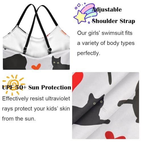 Image of Girls one Piece Swimsuit Summer UPF 50+ Quick Dry Beach Bathing Suit with Straps Swimwear 3-10 Years
