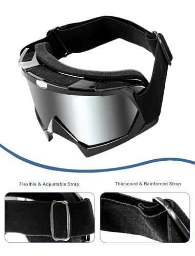 Image of 2Pcs Dirt Bike Goggles Motocross Motorcycle ATV Riding Dustproof Windproof Off Road Racing MX Four Wheeler Goggles