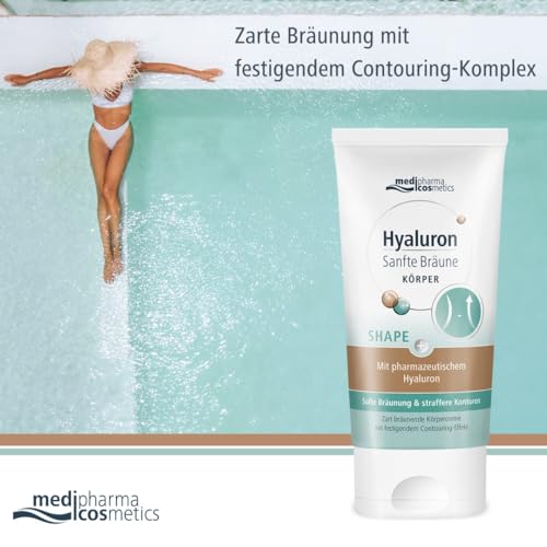 Hyaluron Sanfte Bräune SHAPE 150 ml, 2 IN 1 Körperpflege für straffere Konturen & schöne Bräune mit nur einem Produkt, auch bei Cellulite, wirkt gezielt gegen Dellen und schlaffe Haut
