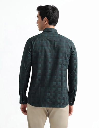 Image of Arrow Checked Slim Fit Mens Formal Shirt - Cotton, Breathable & Comfortable, Full Sleeves Shirts for Men