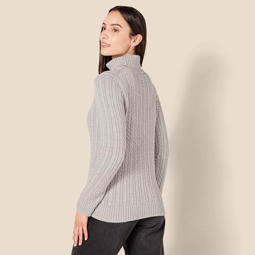 Image of Amazon Essentials Women's Long Sleeve Fisherman Cable Knit Turtleneck Sweater (Available in Plus Size)