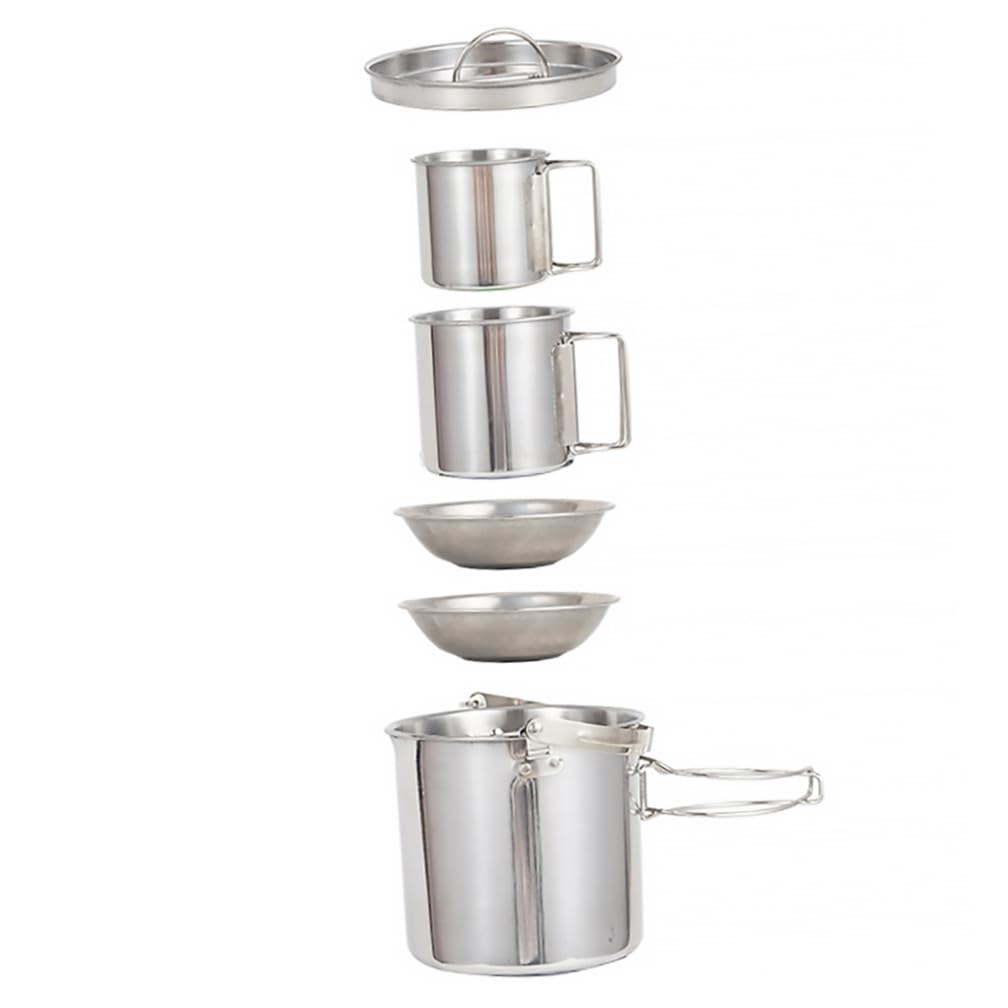 Juego de Vajilla de Acero Inoxidable 1 Set para Camping