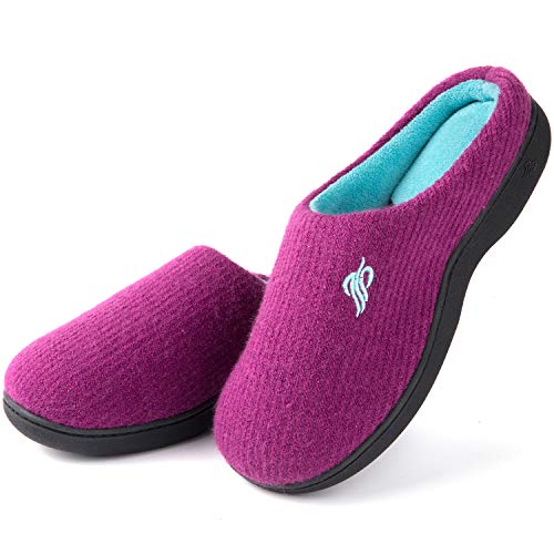 Wishcotton Women's Contrast Color Warm Cotton Slippers with Arch Support Winter Breathable Indoor/Outdoor