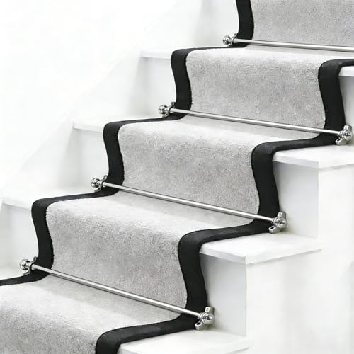 Tringles de chemin d'escalier haut de gamme | Fixation personnalisable en lot de 3 pièces