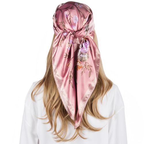 RUI VTRON Women Head Scarf Like Silk Scarf Hair Scarf for sleeping Hair Wrapping 35 Inches Square Scarves C006