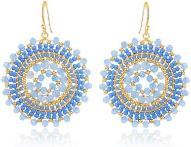 Colorful Summer Beaded Earrings For Women Crystals Glass Bead Dan...