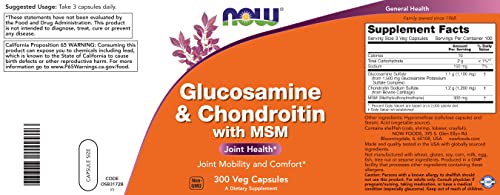 Now Glucosamine & Chondroitin with MSM, 300 Capsules (Pack of 2) - Image 4