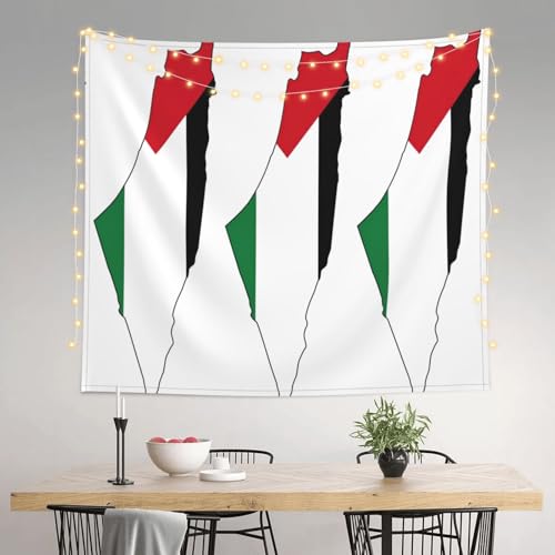 Tapiz grande de Palestina con mapa impreso de 152x130 cm para decoración artística de fondo 3