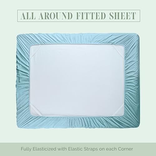 Elegant Comfort Luxurious 1500 Premium Hotel Quality Microfiber 4-Piece Sheet Set, 18-24 Inches Deep - Extra Deep Pocket Sheets - Ultra Soft 4PC Deep Pocket Sheets, King, Aqua Blue