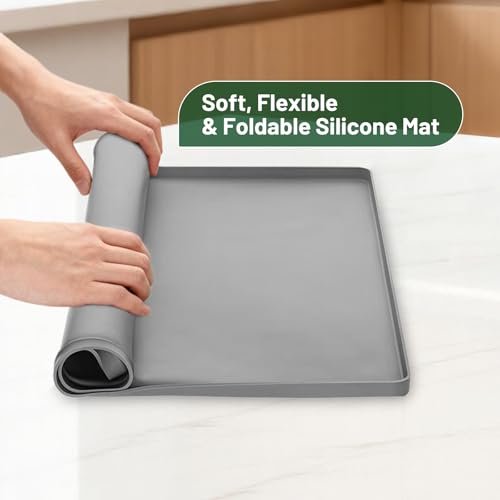 Oil Drip Pan for Under Car, 27" x 27" Silicone Oil Spill Drip Mat -Grey by AMULOKRU - Used condition - Image 5