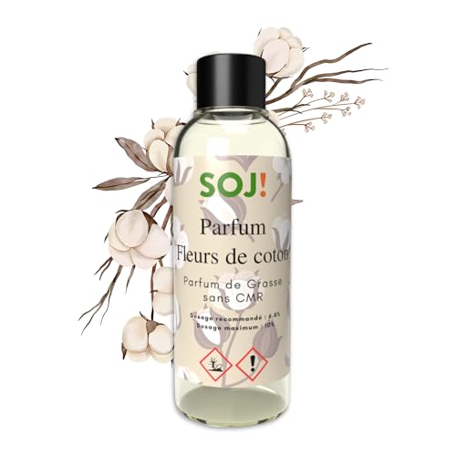 Concentré de Parfum pour Bougies, Création de Bougies, sans CMR de Grasse, 30 ml (Fleur de coton)