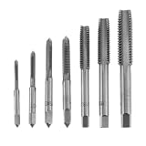 EasyByMall 7-teiliges HSS-Gewindebohrer-Set, metrische Gewindebohrer, gerade Nutgewindebohrer für M3, M5, M6, M8, M10, rechte Handwerkzeuge für Edelstahl und gewöhnliche Stahlbearbeitung