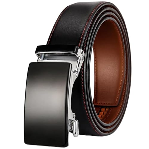 Genuine Leather Belt Men Ratchet Dress Belt Blue With Automatic Buckle Belts Black 1 115CM