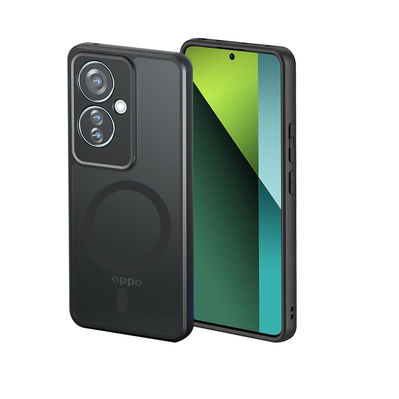 Image of For OPPO Reno11 A Case, Translucent Design, Shockproof, Scratch Resistant Back, Built-in Magnet, Compatible with MagSafe, Matte Case, US Military MIL Standard Certified, Hybrid, TPU Bumper, PC Micro