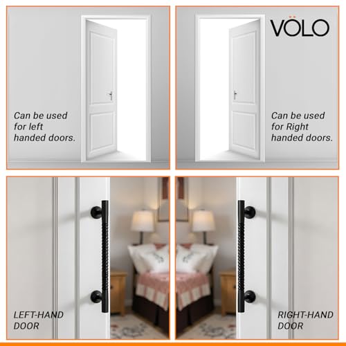 Image of VOLO Main Door Pull Push Handle for Main Entry | Interior Exterior Use | Modern Home Office Door Hardware Pull Handle | (Black, 8 Inch (200MM), Pack of 1 Piece (K-59))