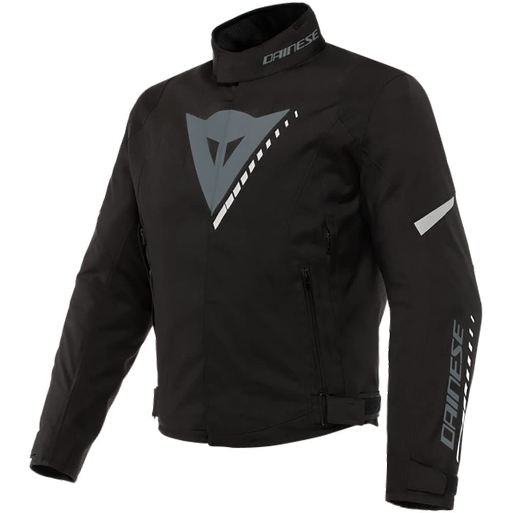Dainese Veloce Lady D-Dry Jacket, Waterproof and Thermal Motorcycle Jacket, Women, Black/Charcoal-Gray/White, 48