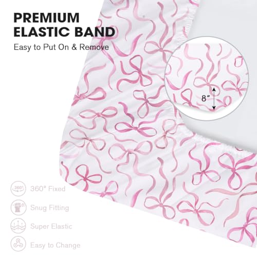 Image of Little Grape Land Crib Sheets 2 Pack, Fitted Crib Sheets 52 inchx28 inchx8 inch | For Standard Crib Mattress, Soft and Comfortable for Girls, Breathable & Easy Care