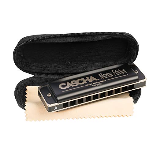 CASCHA Master Edition Harmonica Blues Harmonica en majeur avec étui souple et chiffon de nettoyage Bleu - Les Beatles, Paul McCartney, John Lennon, RIngo Starr, George Harrison CASCHA Master Edition Harmonica Blues Harmonica en majeur avec étui souple et chiffon de nettoyage Bleu