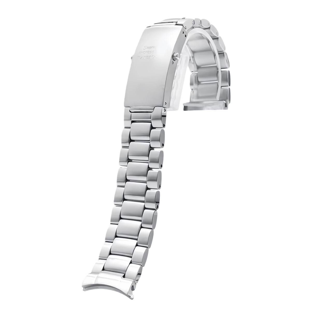 Bransoleta Stal Nierdzewna Zakrzywiona, Pasek Metalowy Zapięcie Frezowane 20mm 22mm, Masywny Zamiennik dla Omega Seamaster-C 22mm