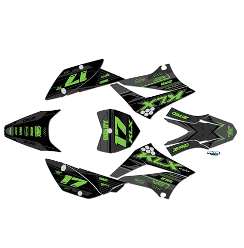 Kalair GFX Graphics Kit for Kawasaki KLX110, KLX110R/RL (2010-2024) AXIS Series Green-shift 09 Mil - Dirt bike Custom Racing Graphics Decals Stickers Kit, no-plastics