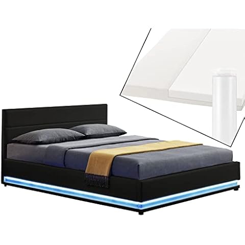 Juskys Polsterbett Toulouse 180x200 cm — Bett mit Matratze Cover