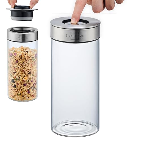 SILBERTHAL Vorratsdosen Glas mit Deckel 1300 ml - Vorratsgläser...
