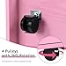 4ever2buy Pink Salon Station, Rolling Beauty Station for Hair Stylist, Hair Salon Station Storage Cabinet with Wheels, Salon Table with 2 Drawers, Stylist Storage Cabinet with 2 Hair Dryer Holders