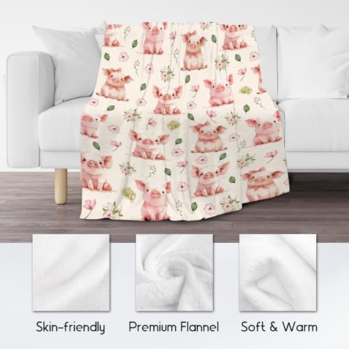 Pig Blanket, Cute Soft Throw Gifts for Kids, Cozy Flannel Throw Blankets for Couch Sofa, 30"x40"