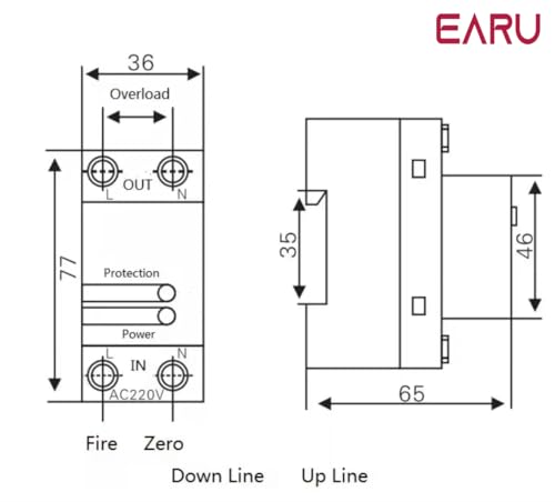 Image of EARU 63A Single Phase 220V Automatic Over /Under Voltage Protector (Adjustable Setting) | Auto Reconnect | RCBO RCCB ELCB MCB-220V | OEM 2026 Model | 3 Year Warranty