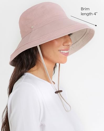 Solbari Women's Holiday Sun Hat UPF 50+ - Dusty Pink/Beige - Small-Medium