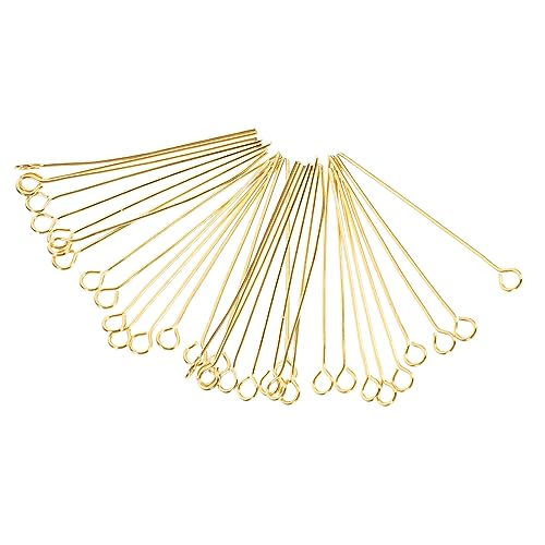 HAPINARY DIY Jewelry Making Kit 100pcs Gold Plated Eye Pins Earring Making Pins Jewelry Making Supplies for Necklace Bracelet Anklet