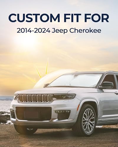 Image of for Jeep Cherokee 2014-2024 Car Window Shades, 8pcs Privacy Sun Shade Set for Front Windshield Side and Rear Windows, Full Window Covers Keeps Vehicle Cool for Camping Napping