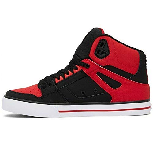 DC mens Pure High-top Wc Skateboard, Skate Shoe, Fiery Red/White/Black, 11 US