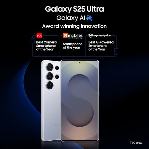 Image of Samsung Galaxy S25 Ultra 5G AI Smartphone (Titanium Silverblue, 12GB RAM, 256GB Storage), 200MP Camera, S Pen Included, Long Battery Life