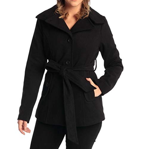 Alpine Swiss Bella Womens Wool Coat Button Up Jacket Belted Blazer4