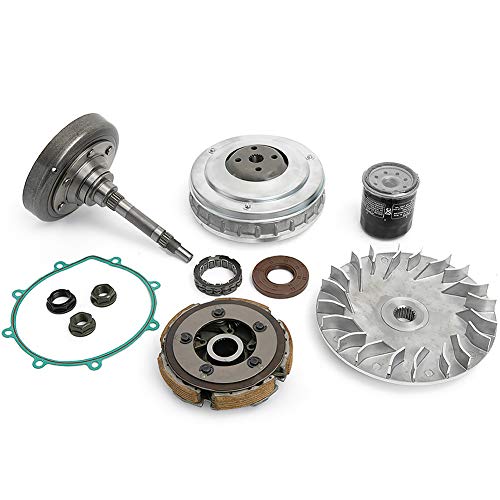 TARAZON Wet Clutch Kit for HiSUN 400 ATV UTV, Massimo, Supermach, Q link, YS400, UTV400, MSU400, Clutch Cover Housing + Primary Clutch + Clutch Shoe + Nuts + Bearing + Oil Filter + Gasket + Seal