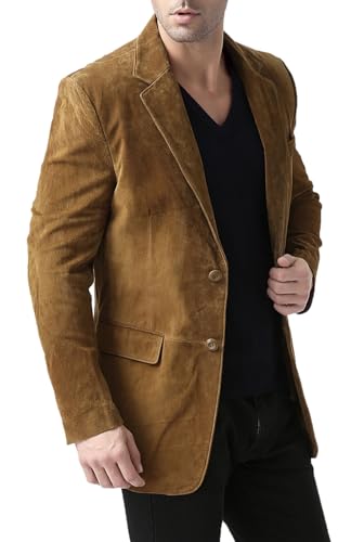 BGSD Men Cliff 2-Button Suede Leather Blazer Sport Coat Jacket (Also available in Big and Tall and Short)3