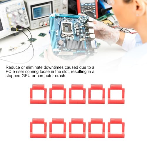 Retenedores PCIe para tarjetas riser, pack 10 piezas Rojo miniatura 2