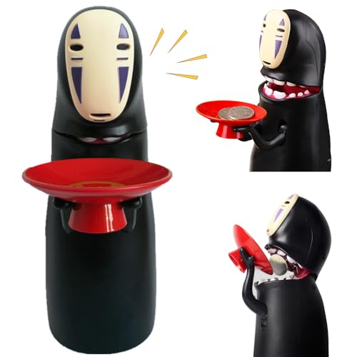 Nzkeuf Anime Tirelire Enfant, Tirelire Electronique Avalant Automatique des Pièces de Monnaie, avec Effet Sonore du Hoquet, pour Enfants, Adultes, Décoration...