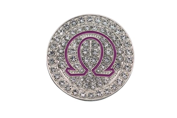 Épinglette Omega Psi Phi en métal et cristal étincelant pour costume