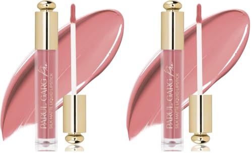 Image of Parul Garg Beauty Silk Matte Liquid Lipstick | Long-Lasting & Smudge-Proof | Soft Matte Finish | Vegan & Clean Beauty | Hydrates with Shea Butter & Vitamin E (Zinnia) (Pack of 2)