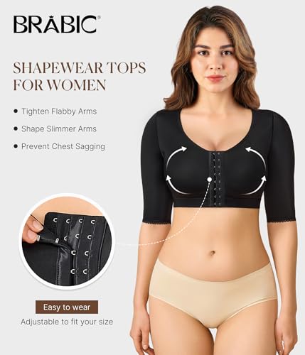 BRABIC Shaper Tops for Women Arm Compression Post Surgery Front Closure Bra Tank Top Shapewear2