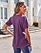 Zeagoo Plus Size Summer Tops for Women Casual Short Sleeve Tshirts 2026 Fashion Spring Tunics Business Dress Shirt Purple