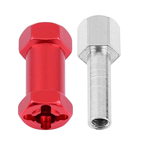 VGEBY RC Hub Adapter, 4pcs 12mm Wheel Hex Hub Extension Adapter Drive Hub Widener Metal Adaptor for RC Vehicle Parts(25mm Red)