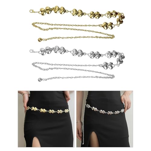 Metal Waist Belt Heart Charm Photo Props Belt For Jeans Dress Belt Body Jewelry Metallic Charm2