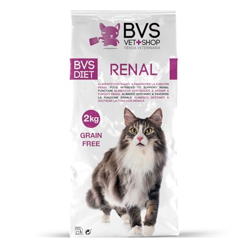BVS Vet Shop | Diet Gato Renal Grain Free | para Gatos Adultos, sin Cereales destinado a favorecer la función renal | 2 kg