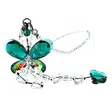 H&D HYALINE & DORA Car Charms Rear View Mirror Accessories,Crystals Ornaments Chandelier Crystals Hanging Prisms Fengshui Suncatcher Rainbow Pendant Maker Car Charm (Green)